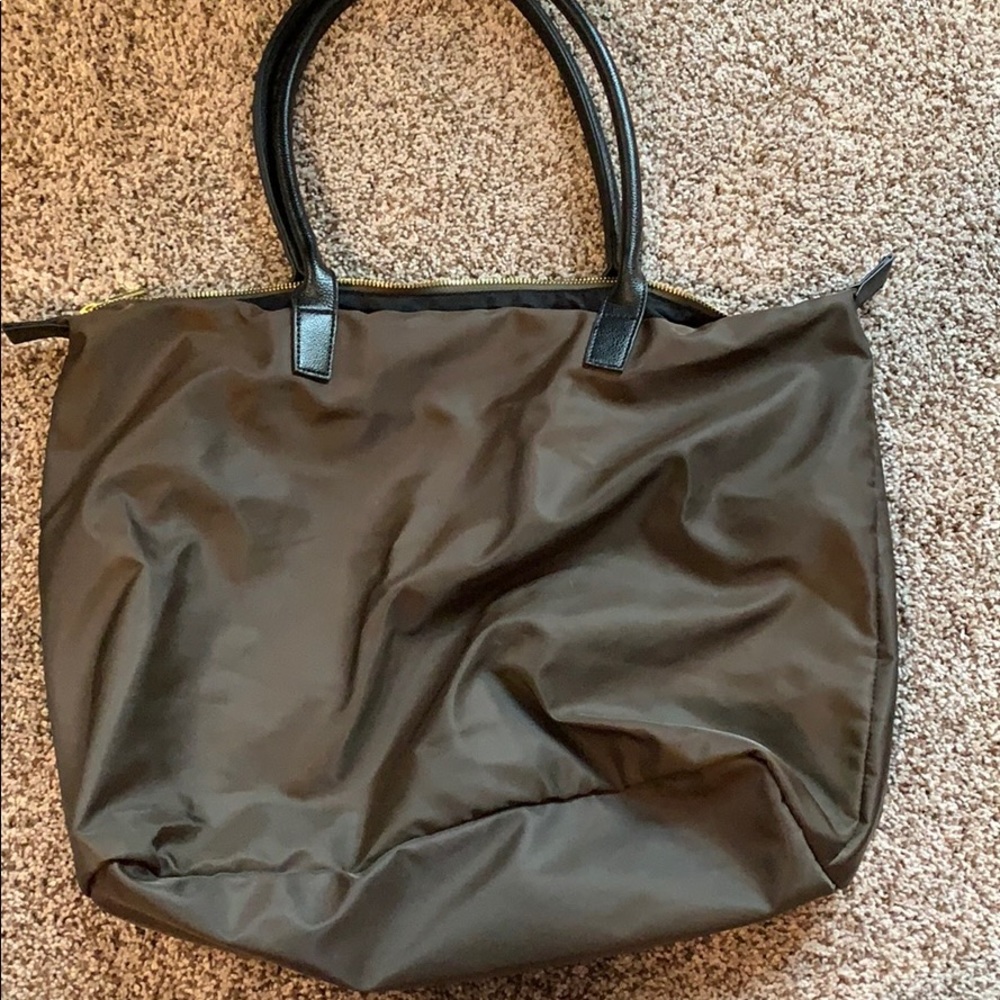 Olive green tote bag
